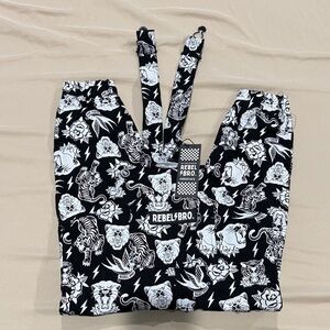 Black & White Kids Romper with Graphic Print